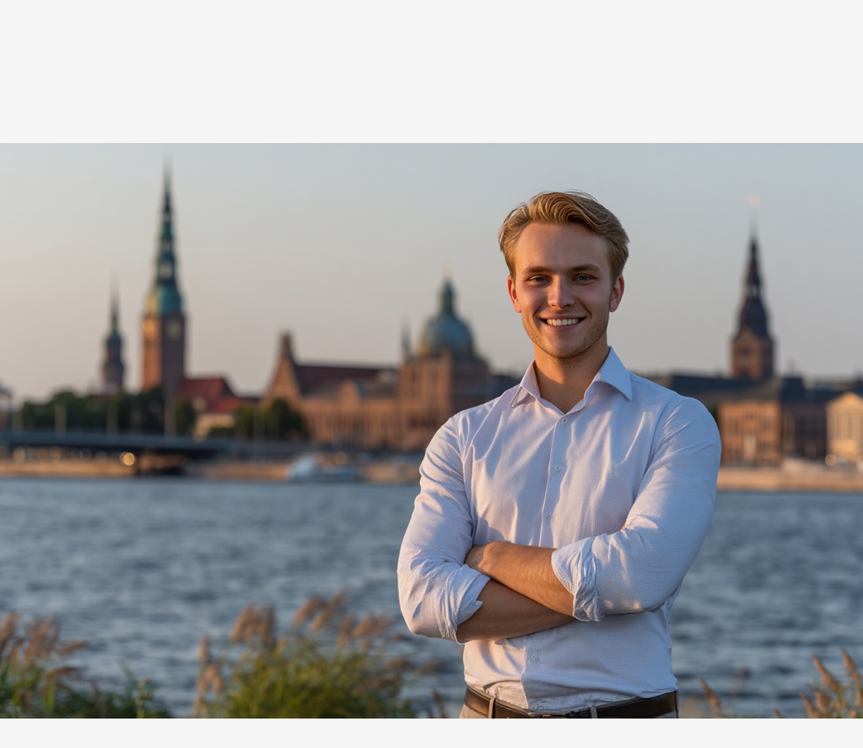 Smiling driver in Riga